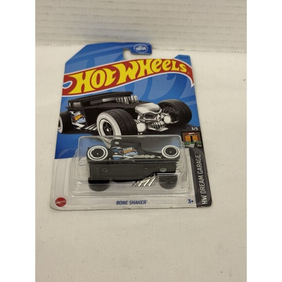 2021 Hot Wheels Mattel Bone Shaker HE Dream Garage 3/5 60/250 Black W/Chrome New - Picture 5 of 5